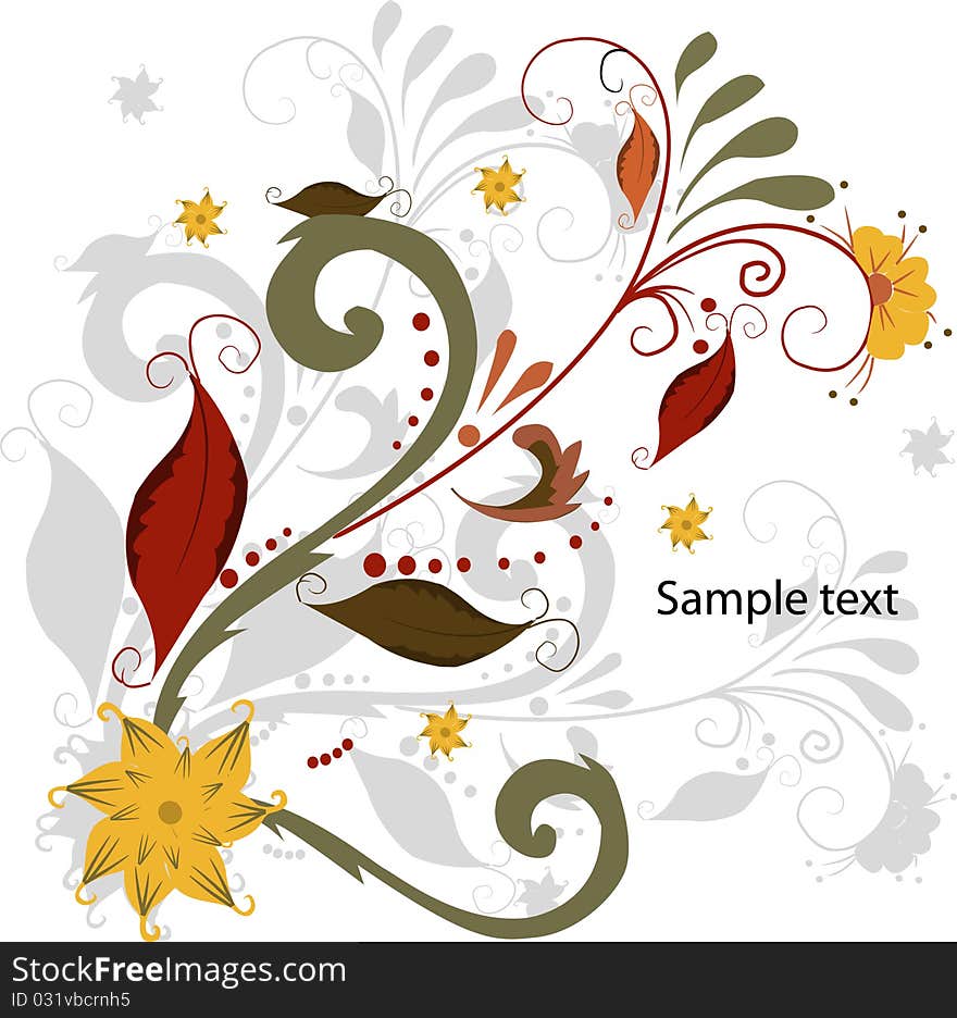 Elegant autumn leaves illustration on white