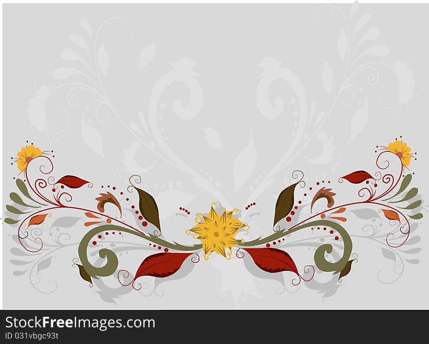 Beautiful abstract floral background and leaves