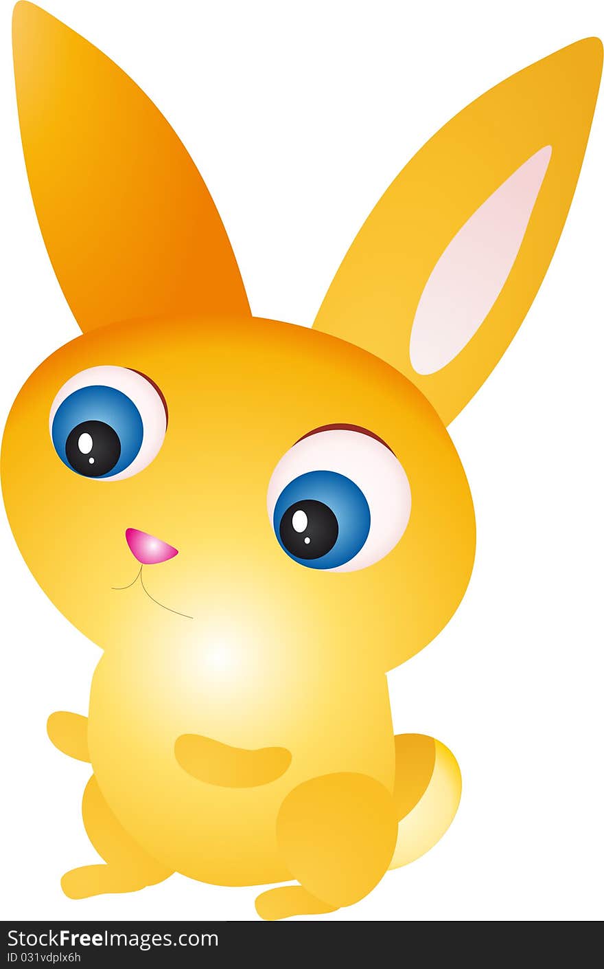 Yellow Rabbit isolated on white background. Vector