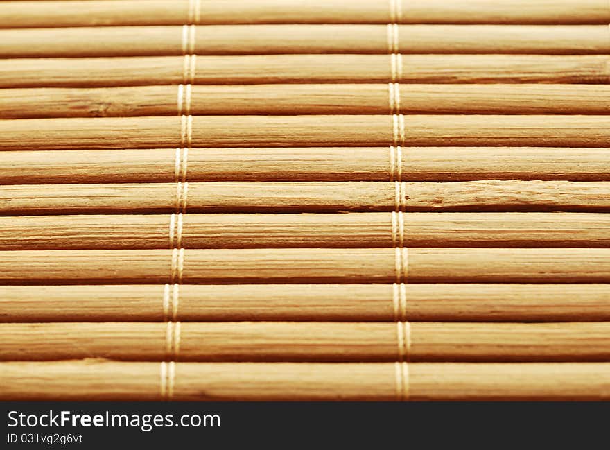 Bamboo mat shot at close range