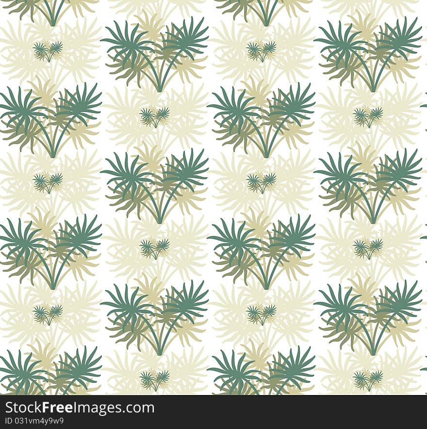 Fern, seamless wallpaper, vector illustration