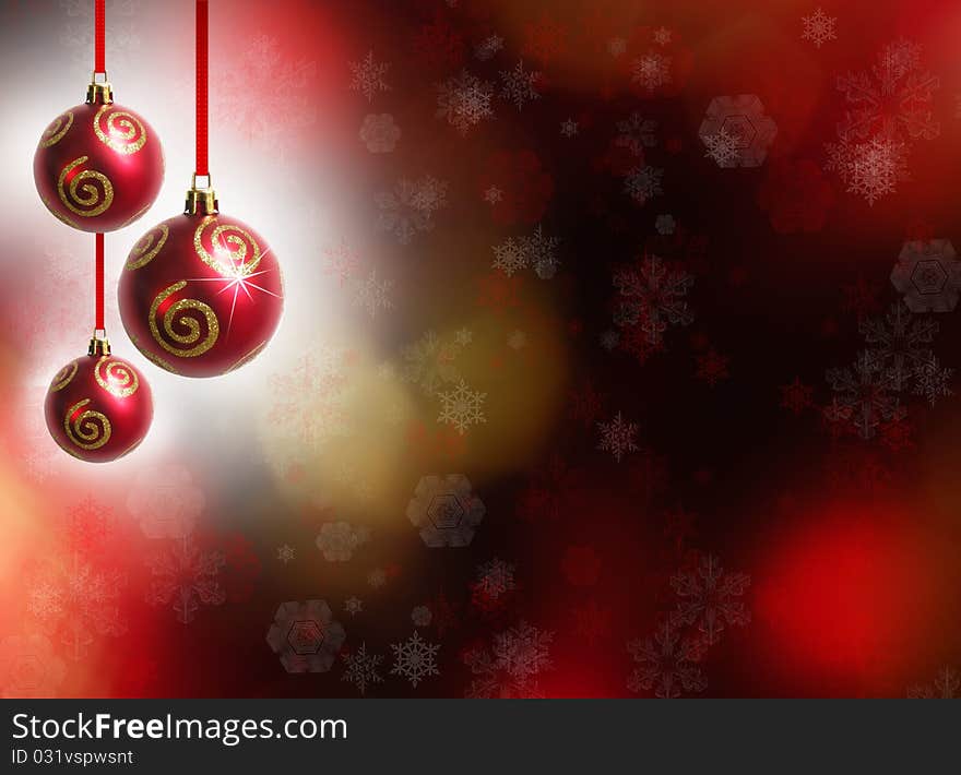 Red christmas baubles