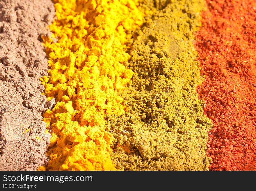 Four Raws Of Flavorful Bright Spices