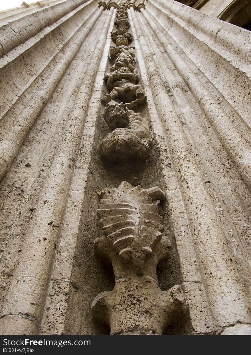 Front of a door of lateral cathedral