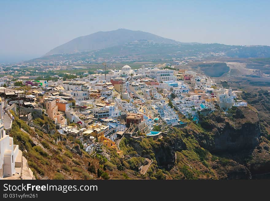 View Of Fira In Santorini