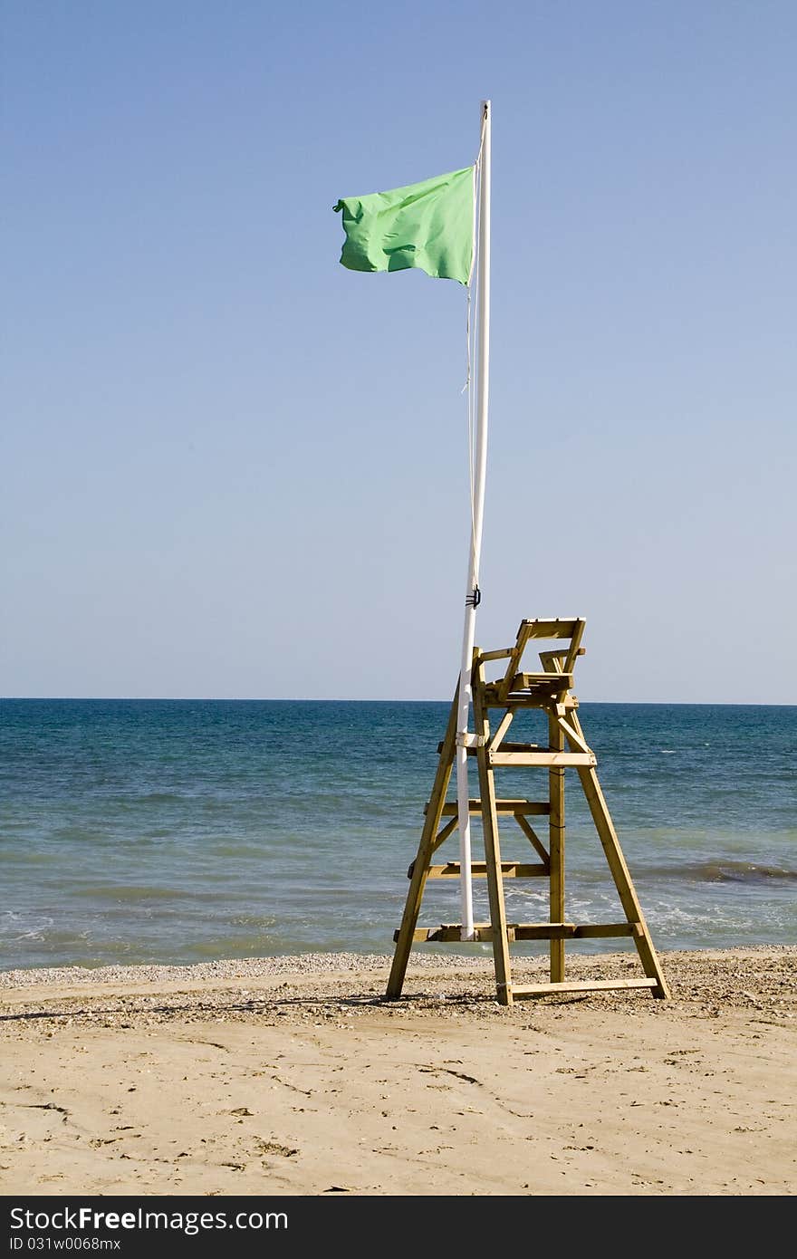 Rescuer's chair in the beach