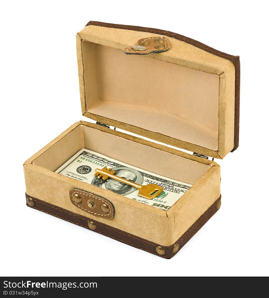 Money and key in box