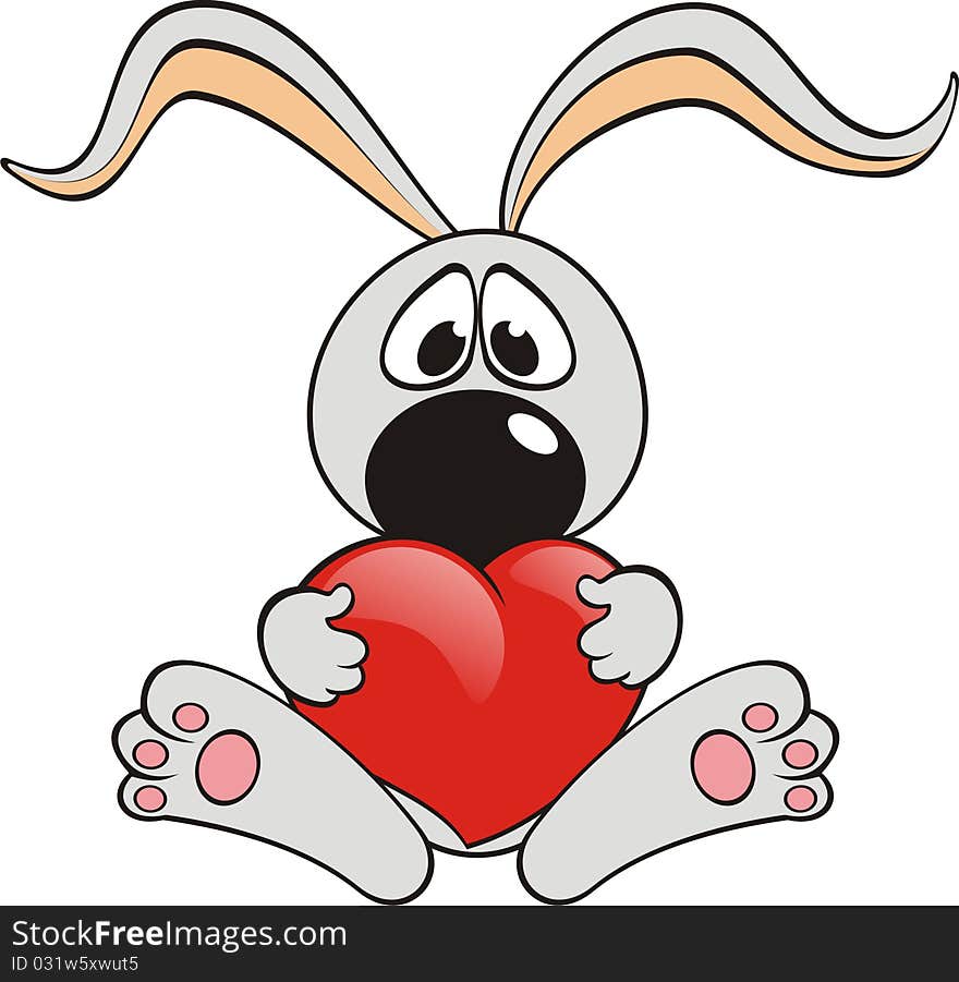 Rabbit with a heart