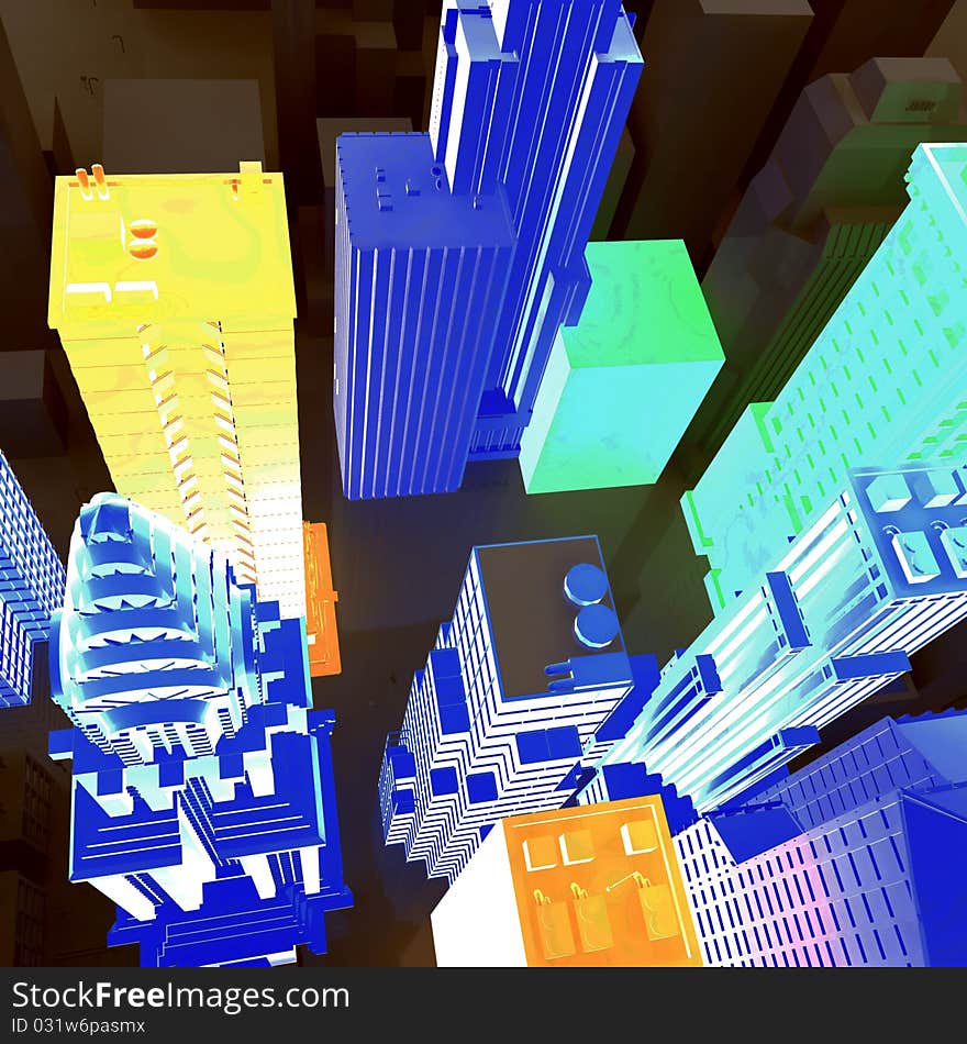 3D generated Gay City Sky line. 3D generated Gay City Sky line