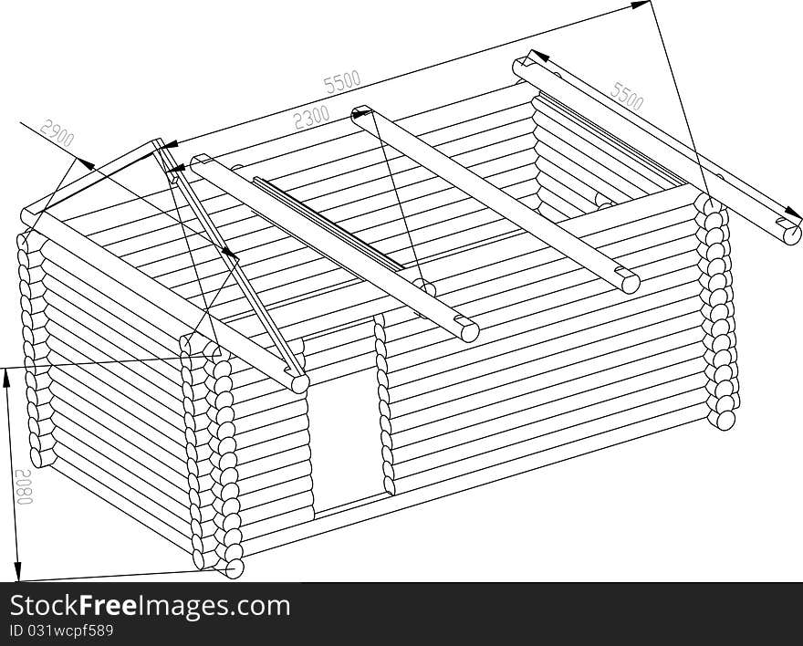 Wooden small house for a bath