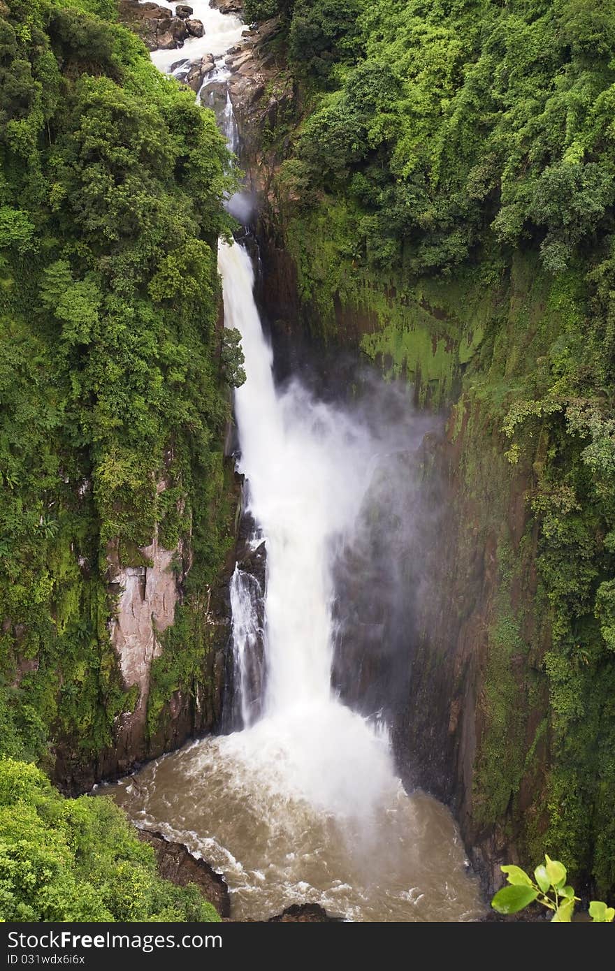 Waterfall at Khao Yai National Park in Thailand.