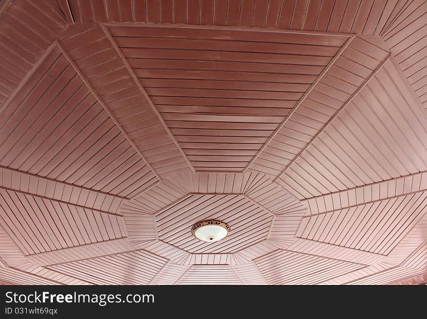 Brown wood ceilng of pavilion. Brown wood ceilng of pavilion