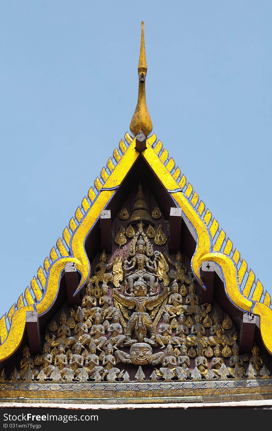 Carvings on the temple roof, thailand