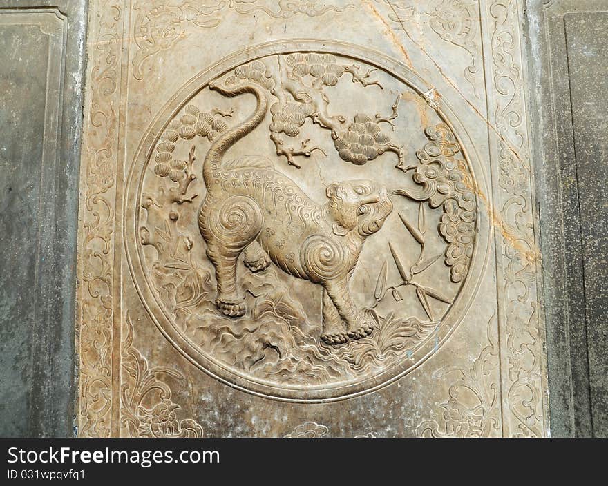 Engraving stone of Dragon-headed unicorn