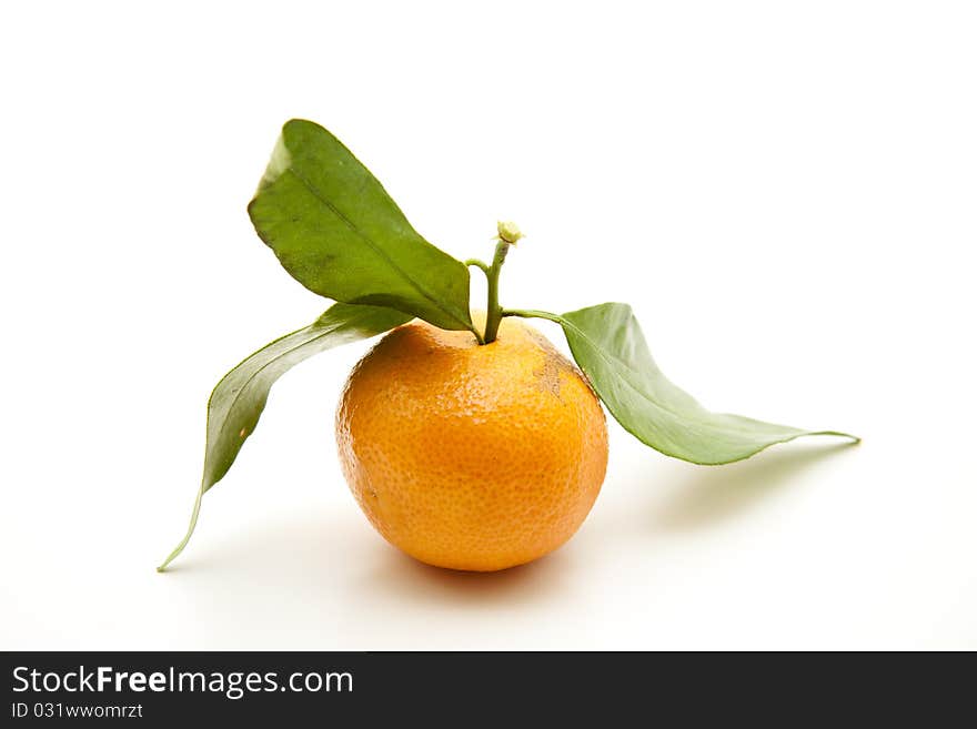 Tangerine with leaf