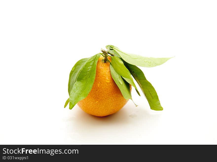 Tangerine with water drop