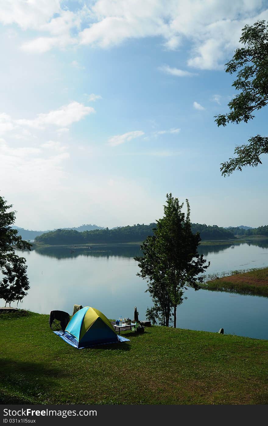 Image of lake and mountain in thailand. Image of lake and mountain in thailand