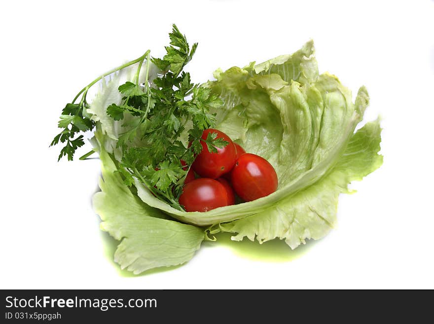 Salad and tomatos