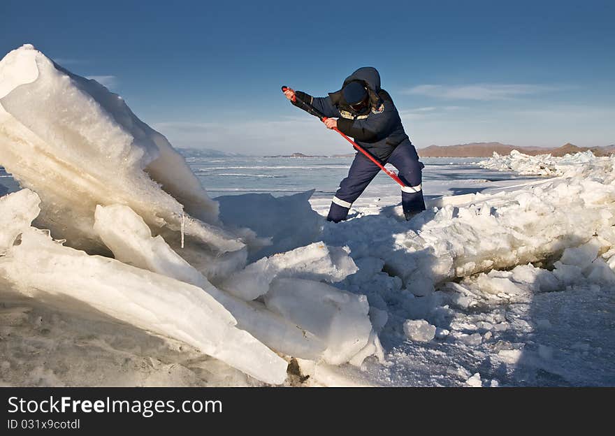 Crack in an ice of Baikal