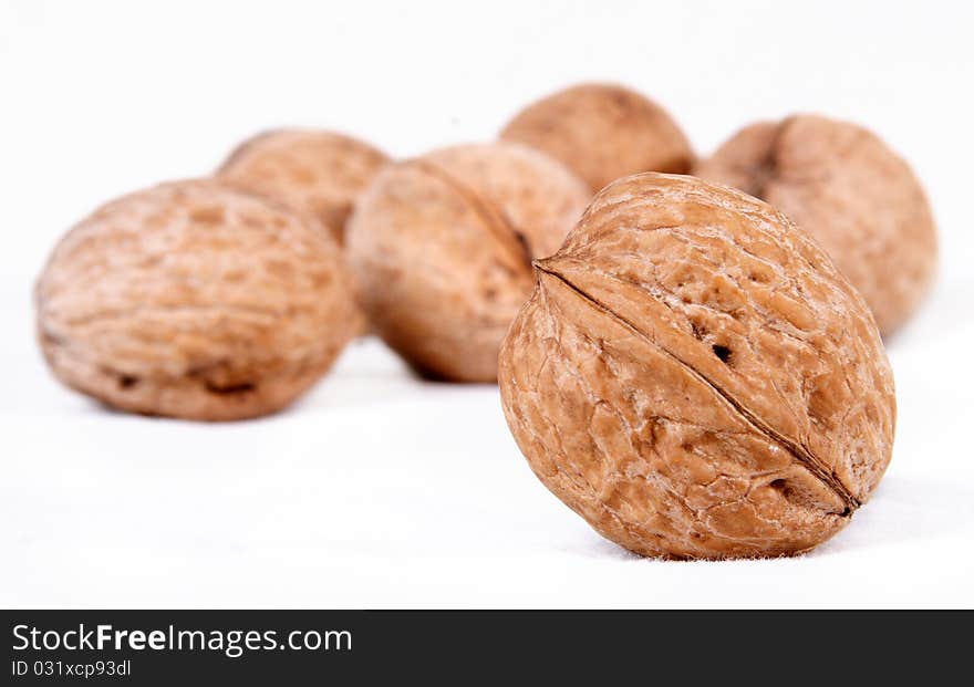 Walnuts isolated on a white background