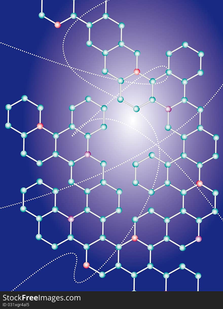 Abstract background of the molecules