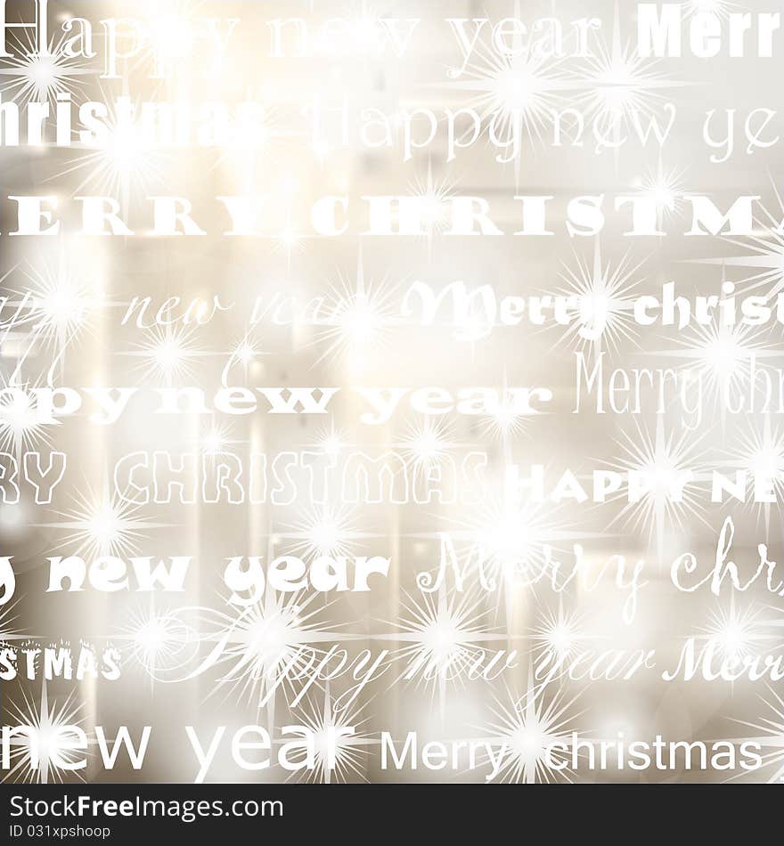 Christmas background with the text and the stars