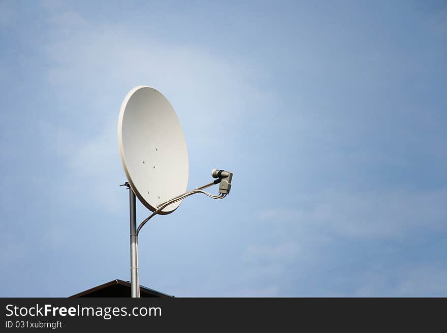 Satellite dish on roof