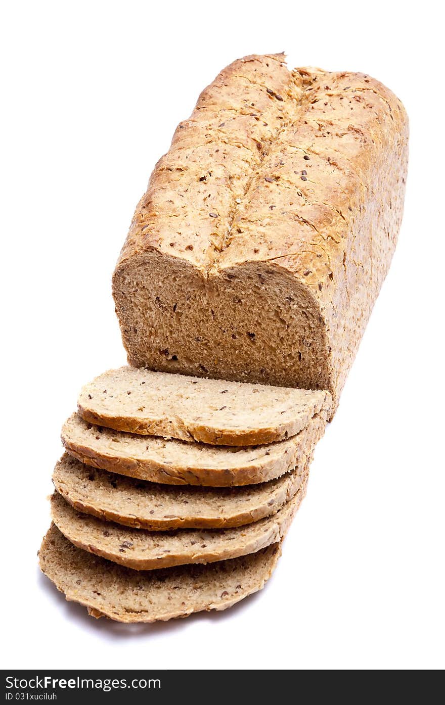 Sliced bread isolated on a white background