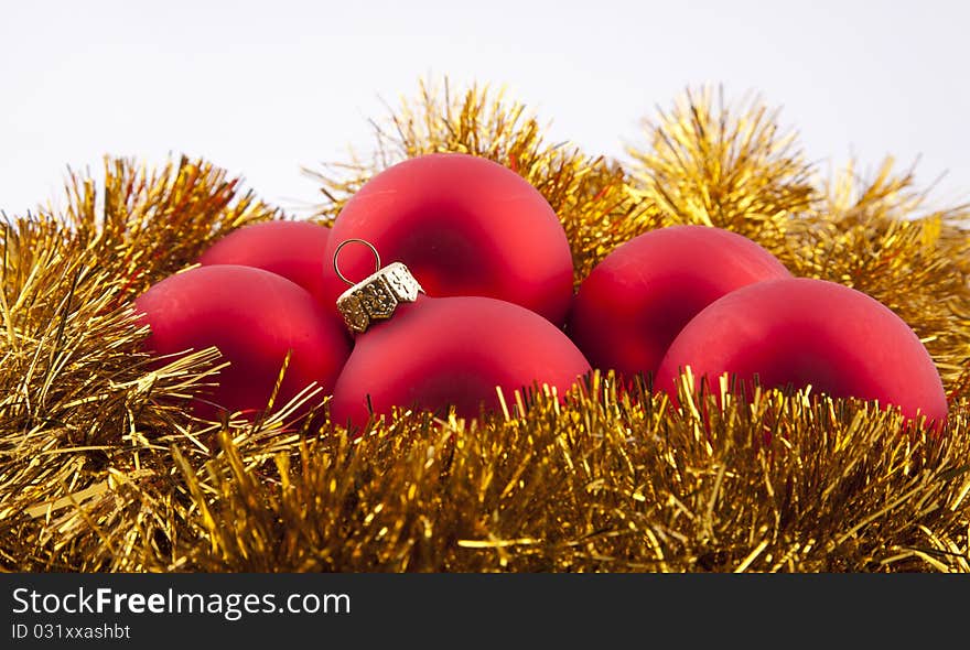 Red Christmas evening balls