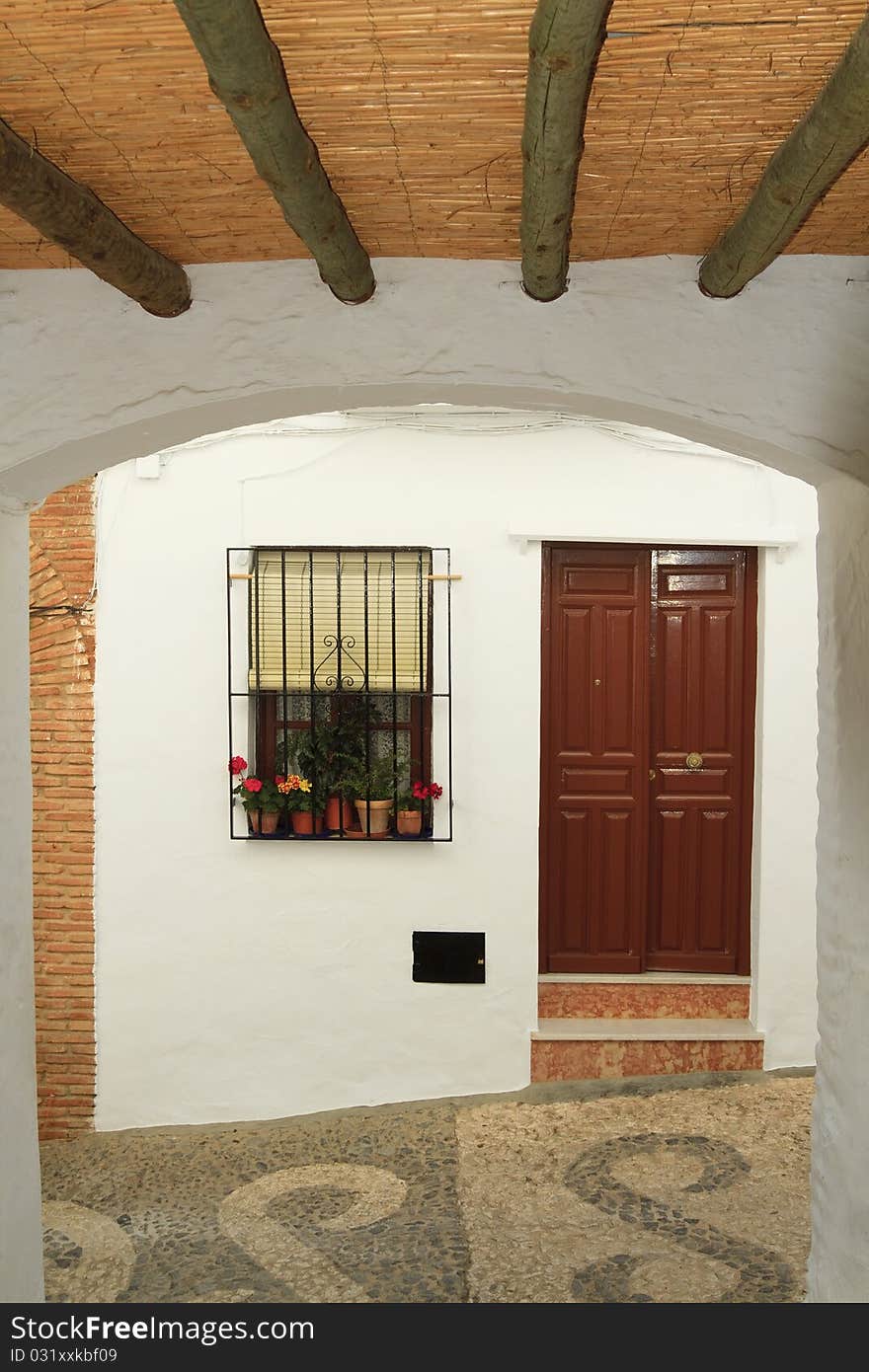 Narrow Street In Frigiliana In Spain