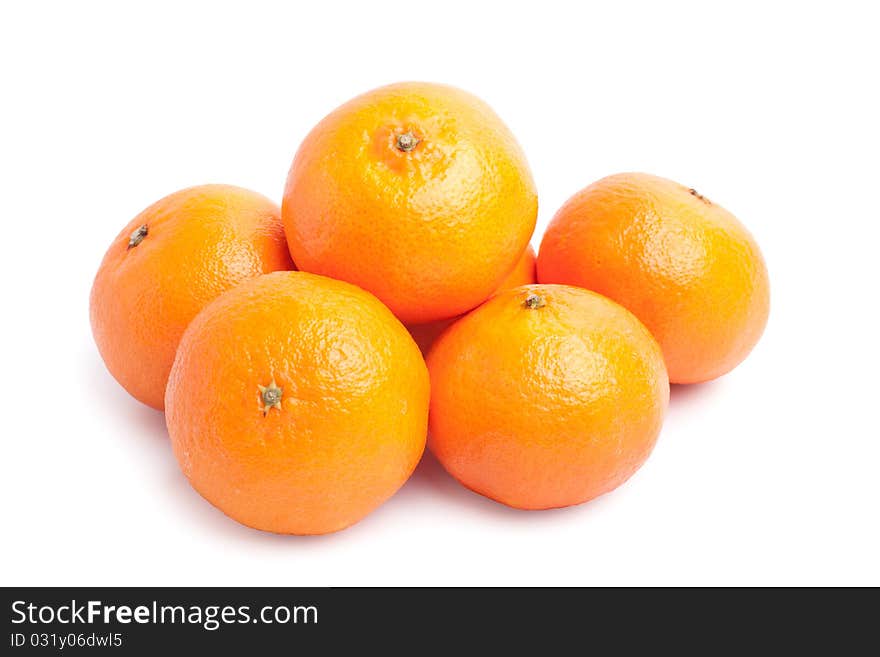 Tangerines isolated on white background