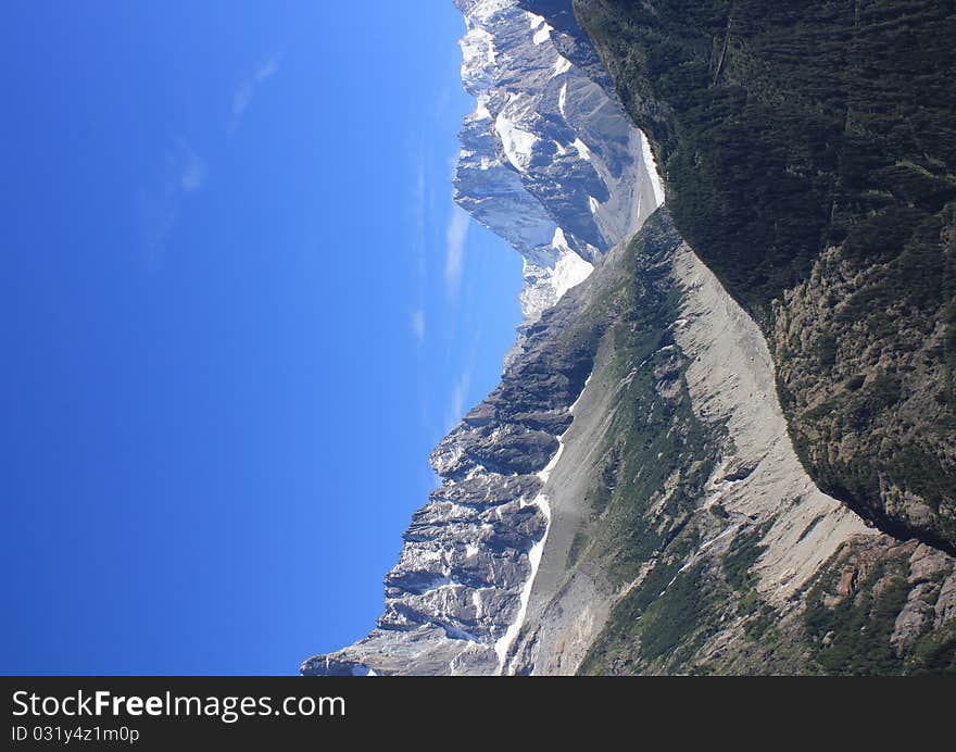 Mont-Blanc and mountain and trees