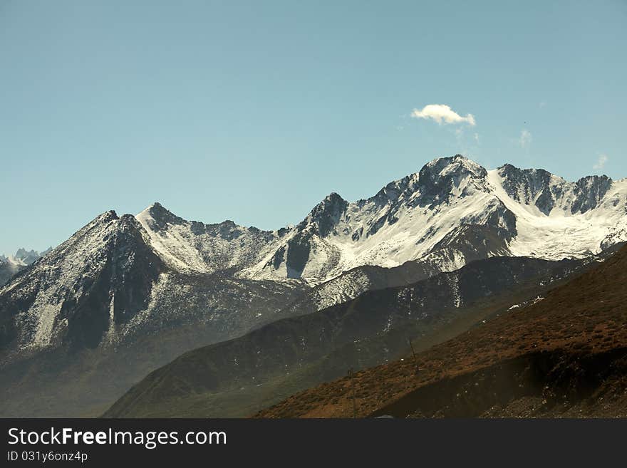 Snow mountain in  chuanxi plateau,near xinduqiao,where knows as heaven of photography