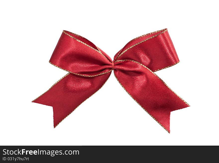 Isolated Red heart ribbon