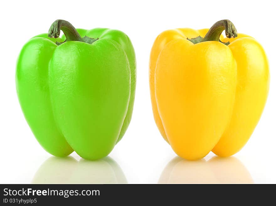 Sweet bell pepper, isolated on white background