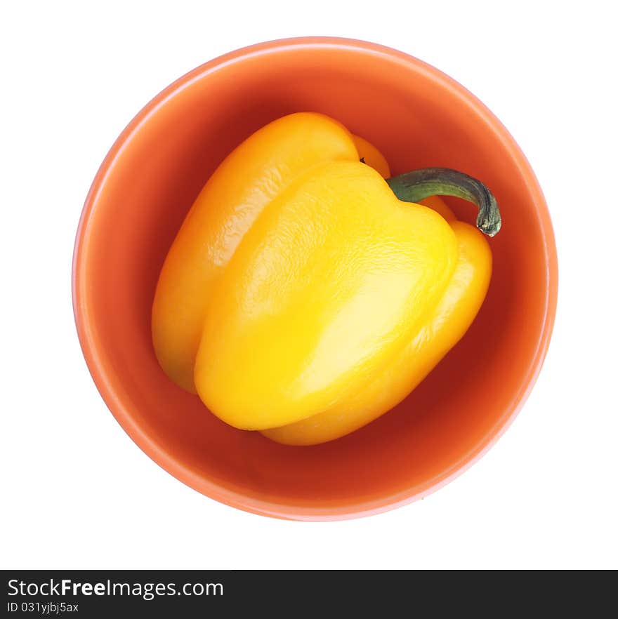 Sweet bell pepper, isolated on white background