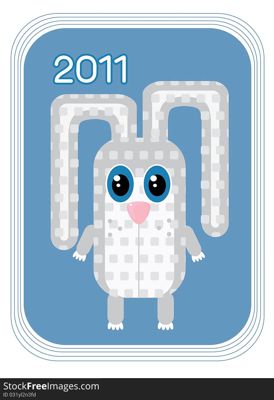 New year symbol of rabbit with 2011. New year symbol of rabbit with 2011.