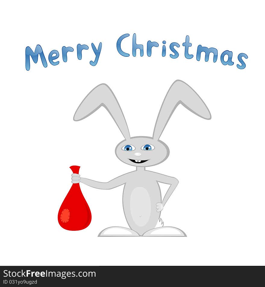 Cartoon Bunny With Presents