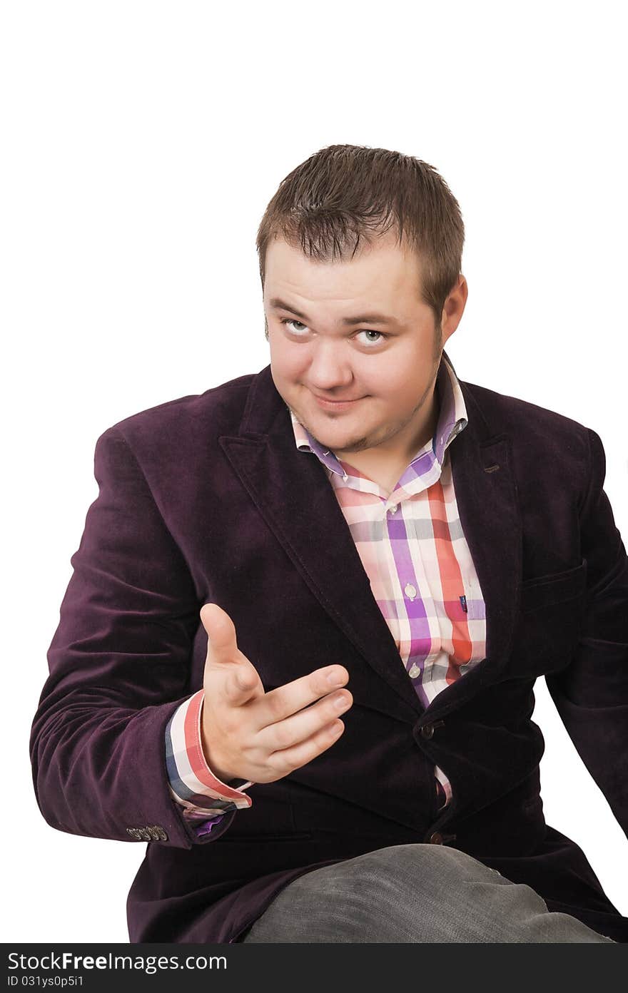 Young handsome businessman. Isolated over white background