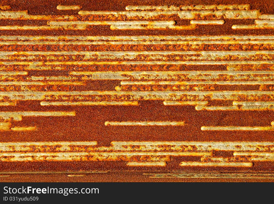 Detail of heavily rusted sheet metal. Detail of heavily rusted sheet metal