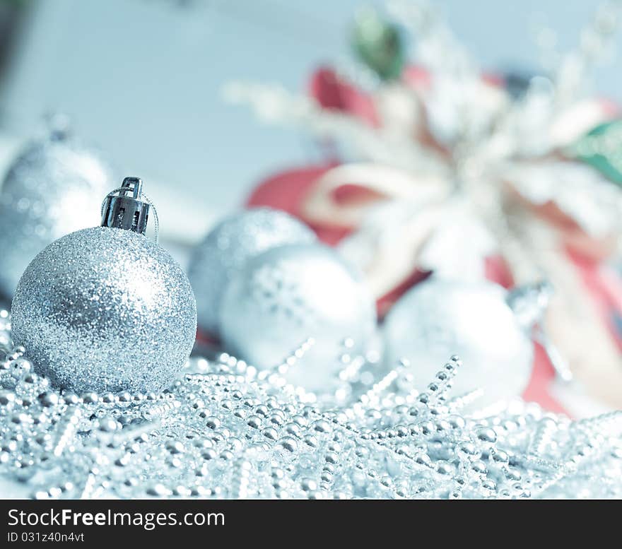 Beautiful silver ball for Chirstmas decoration