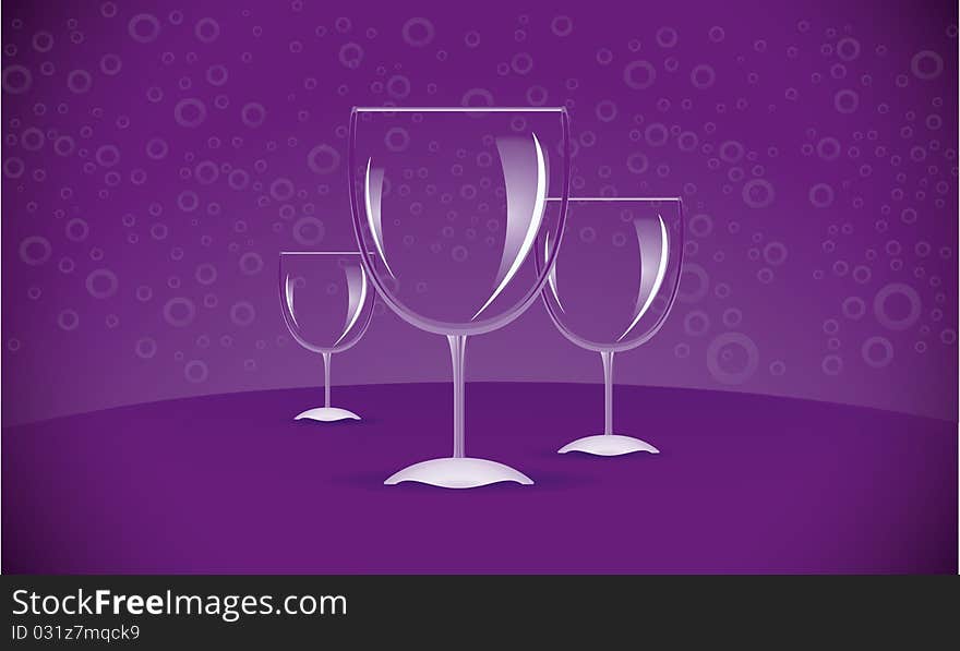 Three wineglasses as an invitation