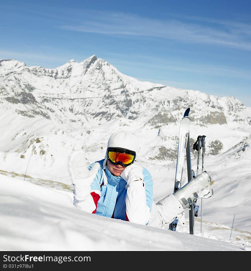 Woman skier