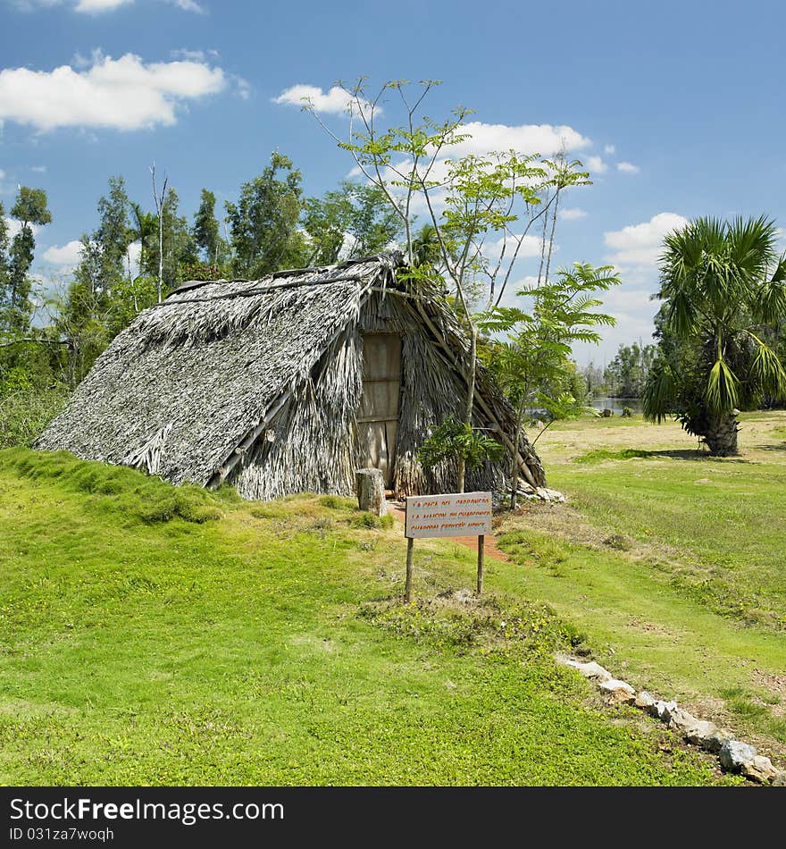 Hut in Boca de Guama, Matanzas Province, Cuba. Hut in Boca de Guama, Matanzas Province, Cuba