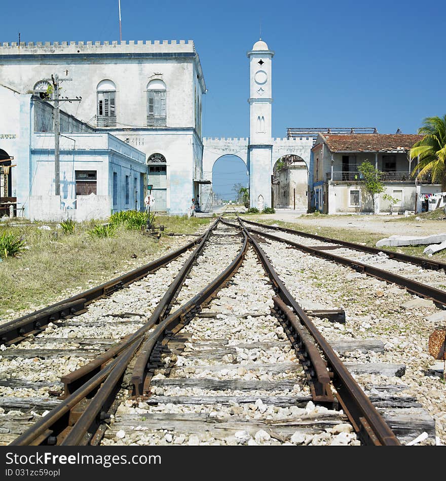 Railway station of Cardenas, Matanzas Province, Cuba. Railway station of Cardenas, Matanzas Province, Cuba