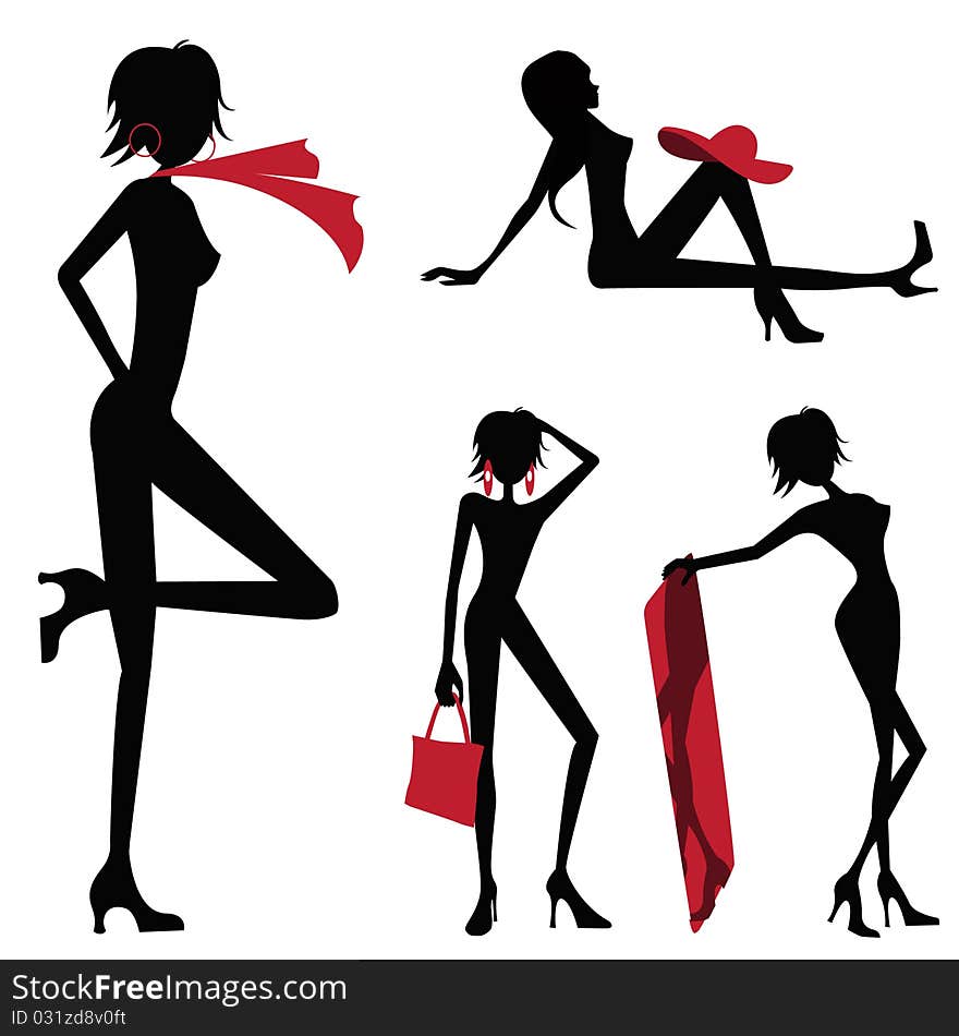 vector set of beauty girl . vector set of beauty girl