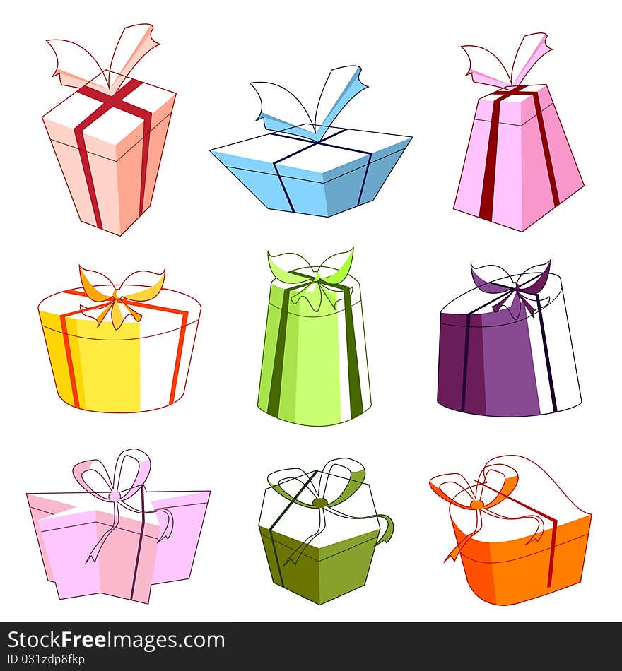 vector set of gift box