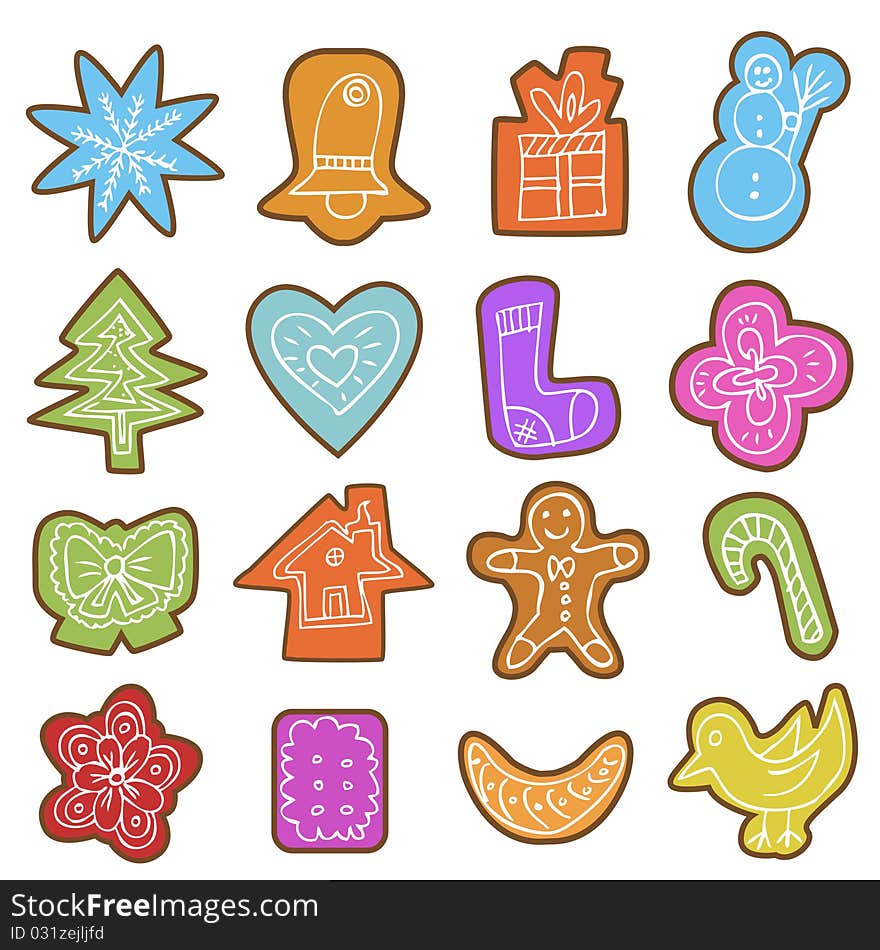 vector set of christmas design elements