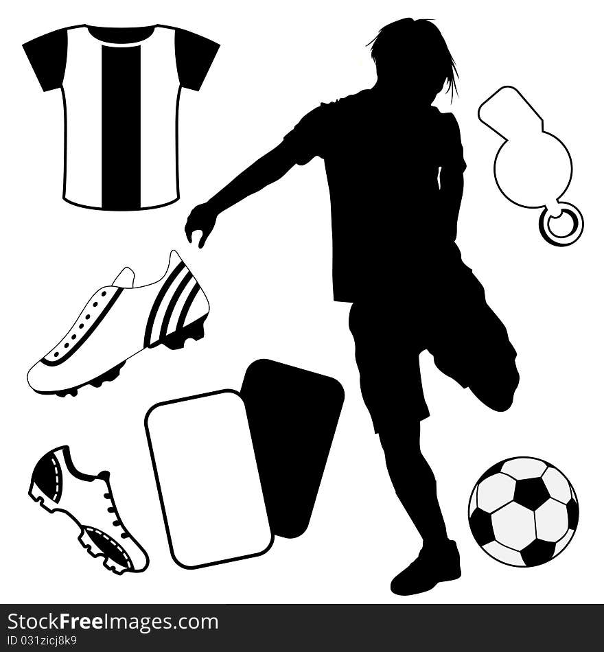 Soccer design elements silhouette vector