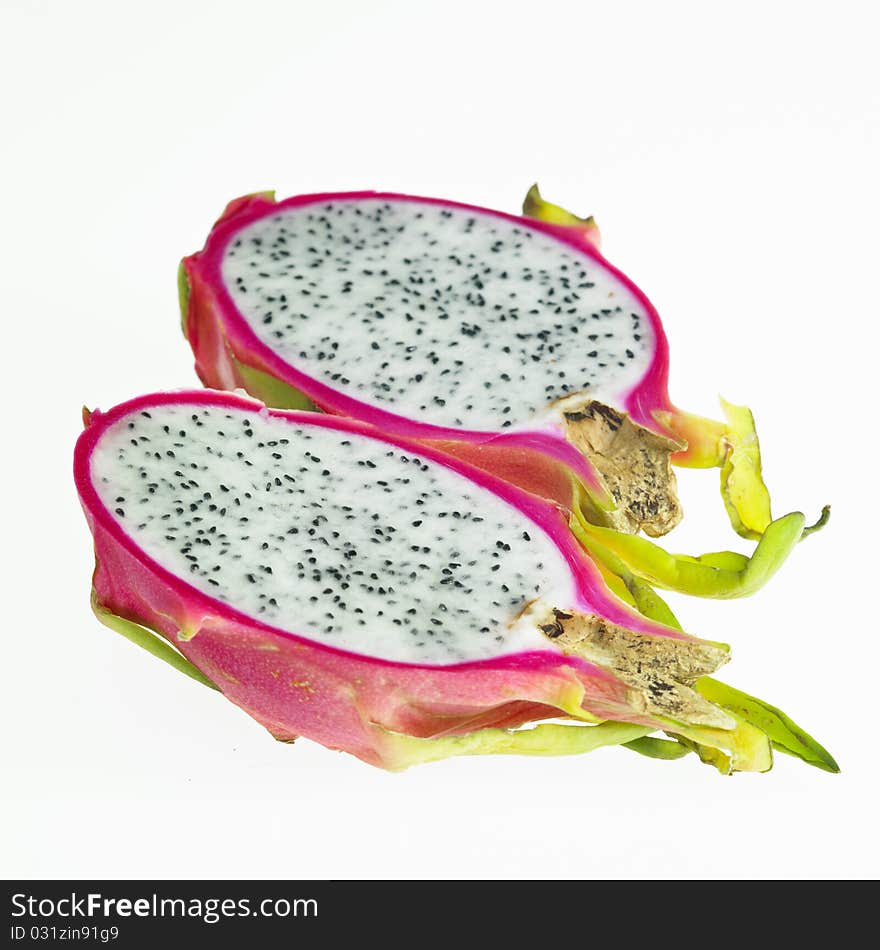 Still life of pitahaya on white background